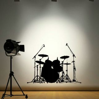 DRUM KIT DRUMS MUSICAL MUSIC WALL ART STICKER DECAL giant stencil