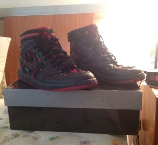 Air Jordan 1 High Strap (2009) Black/Varsity Red/ Green*preownd w/Org