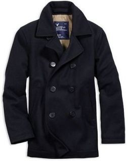 NEW Mens AMERICAN EAGLE Black PeaCoat Pea Coat Jacket Sz.XL