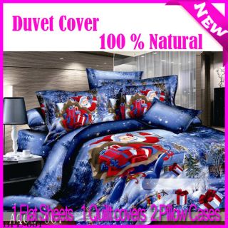 christmas New100% Cotton Queen Size Pink Duvet Cover / Doona Cover Set