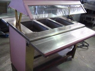 BUFFET ELECTRIC HOT FOOD 3 WELL STEAM TABLE WITH SNEEZE GUARD