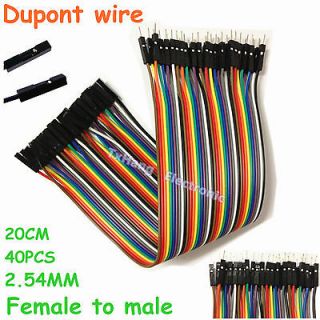 40PCS Dupont wire jumpercables 20cm 2.54MM male to female 1P 1P For