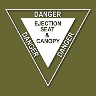 DANGER Ejection Seat & Canopy Vinyl Sticker VLEJEC1