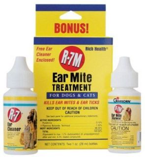 Dog & Cat Ear Mite Treatment Kit Clean Ear & Control Ear Mite & Tick