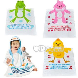 DN00 New Soft Baby Kid Child Hoodie Bathrobe bath Towel Washcloths