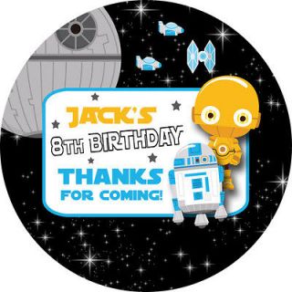 1x A4 Sheet Personalised STAR WARS BIRTHDAY PARTY bag labels STICKERS