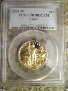 2002 W $25 PCGS PR70DCAM 1/2 OZ, GOLD American Eagle