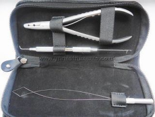 HAIR EXTENSION PLIERS /MICRO PIN/ WIRE SET WITH L/CASE