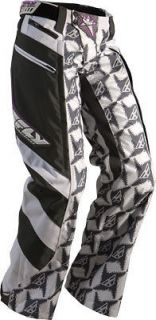 FLY LADIES KINETIC MX PANT GREY/WHITE/PUR PLE SIZE YOUTH 20 TRAIL RIDE
