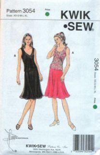 Kwik Sew 3054 Misses UC FF Very easy top & skirt Pattern sz31.5 45