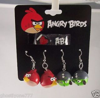 Angry Birds spike dangle Earrings pierced studs