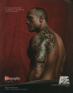 Dwayne The Rock Johnson advertisement for A&E Biography, clipping
