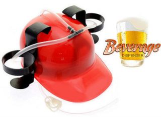 Red Beer Soda Drinking Helmet Hat Sport Game Twin Drink Holder