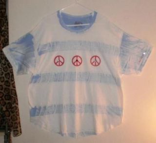 XXL Plus Size Artsy Handpainted PEACE SIGN Hippie Top Tye Dye T Shirt