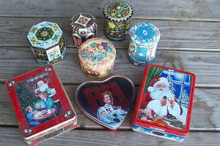 lot of Collectible Tin Containers, Boxes/Cans  Us​ed  Great Shape