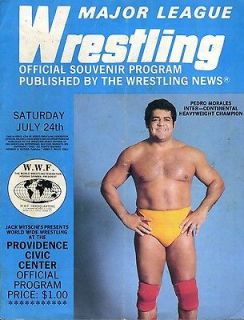 PEDRO MORALES Major League Wrestling WWF Program July 24 1982