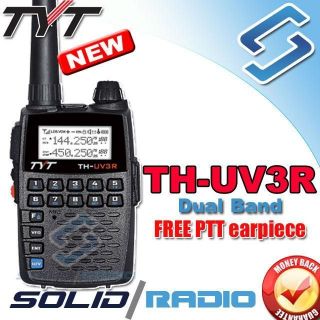 UV3R Dual Band 2 way Radio 136 174/400 470Mhz + earpiece Walkie Talkie