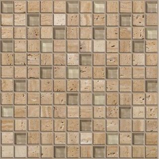 Shaw Floors Mixed Up 1 x 1 Mosaic Travertine Accent Tile in Dune