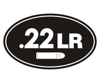 22LR Oval Decal 5x3 AMMO 22 CAL Bullet Long RIFLE Gun Vinyl Sticker