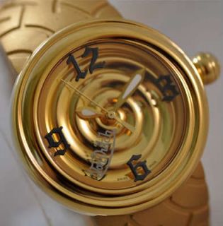 New Von Dutch Medium Spiral Gold Tone Metallic Gothic Watch List $765