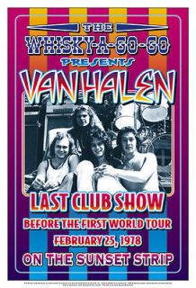 David Lee Roth & Van Halen at the Whisky A Go Go Concert Poster Circa