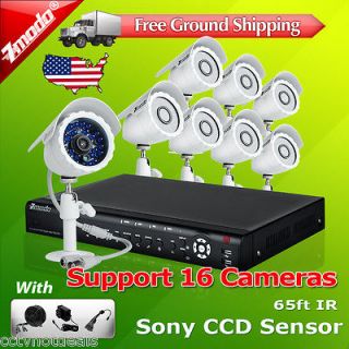 Zmodo 16 CH Channel DVR 8 Outdoor CCTV Surveillance Security Camera