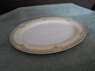 Vtg Edwin M. Knowles Classic Yellow Satin Serving Platter Gold
