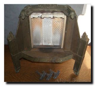 Old Vintage Antique Kennedy Radiant Heater Cast Iron & Ceramic