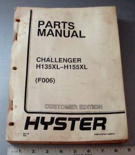 HYSTER PARTS MANUAL   H135XL   H155XL CHALLENGER FORKLIFT   1994