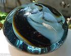 Paperweight art glass round flat marble shape MEXICO