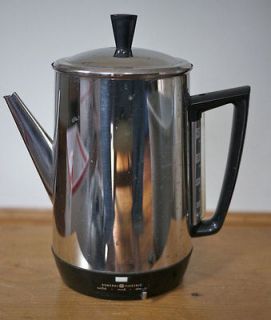 Vintage GE 21P33 AUTOMATIC PERCOLATOR Only 10 Cup Stainless Steel