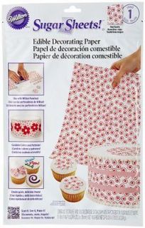 Wilton Red Swirls Sugar Sheet Edible Cake Decorating Paper