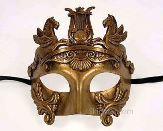 GREEK VENETIAN half face MASK masquerade mens Gold costume Troy