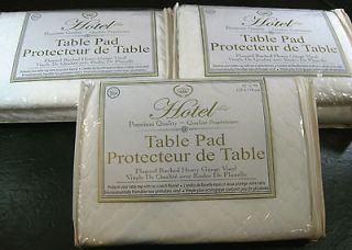 HOTEL QUILTED TABLE PAD FLANNEL BACKED HEAVY GAUGE VINYL ASSORTED