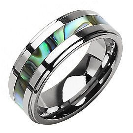 8mm Tungsten Carbide Men Women Black Silver Groove Wedding Band Ring