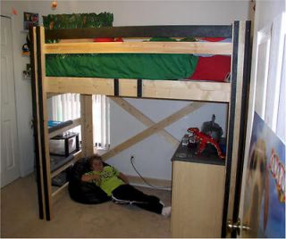 Loft Bed Plans, Twin, Full, Queen, King, Bunkbeds Easy