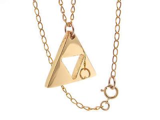 18k GOLD plated shiny Zelda Triforce Necklace + 