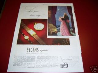 1946 Antique Lord & Lady Elgin Watch Pocketwatch Ad