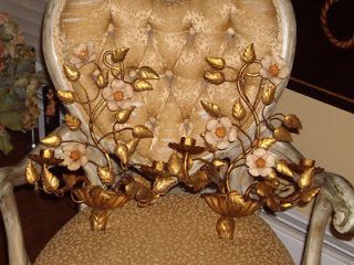 Vintage Italian Tole Wall Sconces~Candle holders~Italy