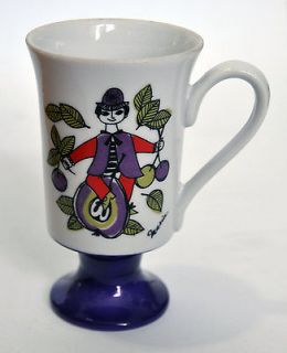 Arnart Fifth Avenue Vintage Footed Coffee Mug Cup Maria Purple Green