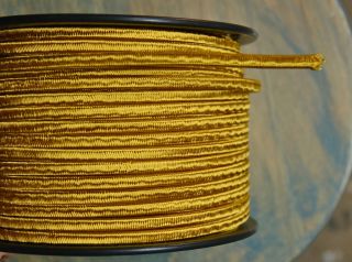 Gold 2 Wire Cloth Covered Cord, 18ga. Vintage Style Lamps, Antique