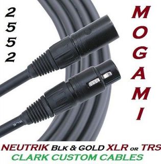 MOGAMI 2552 Gold XLR and/or TRS Mic Cable/ wNeutrik GOLD connectors