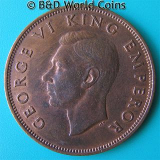 NEW ZEALAND 1943 1 ONE PENNY TUI BIRD 30.7mm BRONZE COLLECTABLE COIN