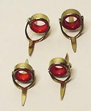 Rare1940`s / 50`s For Bamboo Rod, Assortment Of Red Agate Guides Old