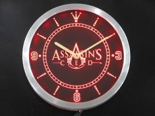 nc0206 r Assassins Creed Neon Sign LED Clock