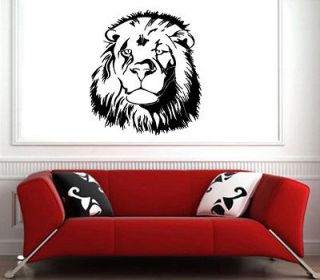 Wall Decor Vinyl Decal Sticker Mural Lion with mane predator wild cat