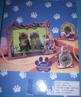 Set of Three Cat Photo Frames Never Used