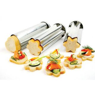 Norpro Canape Bread Mold Tube Set Of 3 Hors doeuvres Appetizers NEW