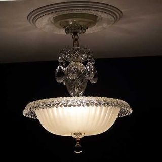 Newly listed c.30 vintage ART DECO Ceiling Light Lamp FIXTURE Glass