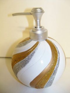 CHRISTMAS Gold White Silver Swirl Glitter Soap Lotion Dispenser Candy